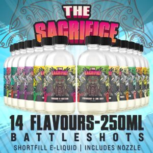 The Sacrifice E-Liquid Range 250ml Shortfill 70/30 VG/PG