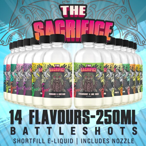 The Sacrifice E-Liquid Range 250ml Shortfill 70/30 VG/PG
