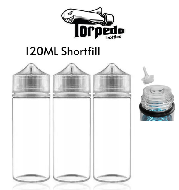 Torpedo Refillable Empty E-Liquid Bottles 100ml | Easy Screw Off Nib  70/30 VG/PG