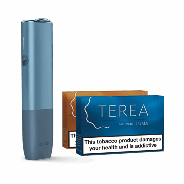 IQOS ILUMA ONE Starter Kit | Azure Blue | Free (2 Pack) of TEREA Sticks