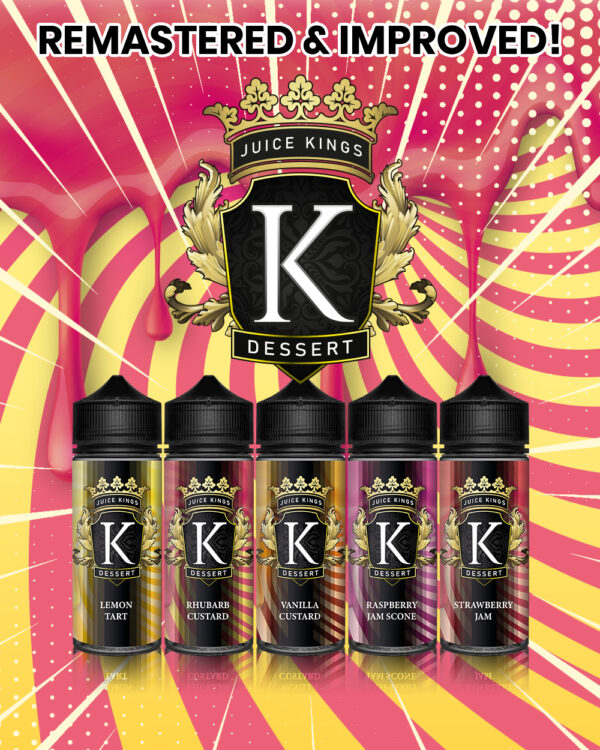 Juice Kings 100ml Shortfill | Dessert Range  70/30 VG/PG