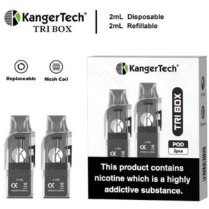 KangerTech Tri Box Refillable Pods - 2ml - 0.9Ω Mesh 2pcs/pack